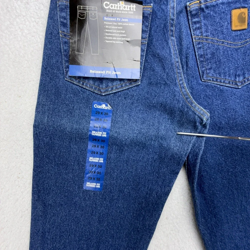 Carhartt Relaxed Fit Tapered Leg Jeans Blue Mens 29x30 B17 DST Darkstone NWT NOS